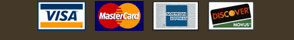 American Express, Visa, Master Card, Discovery